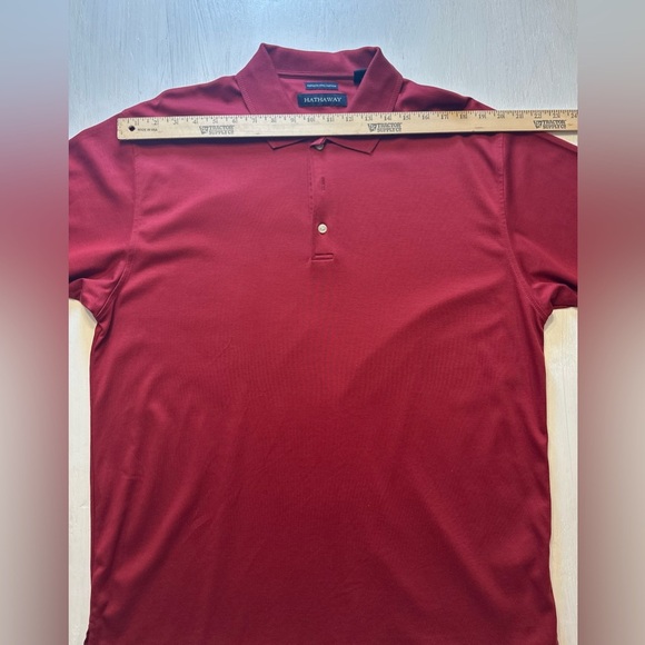 Hathaway Premium Pima Cotton Polo Men’s Size L Maroon Short Sleeve 100% Cotton - Picture 2 of 8